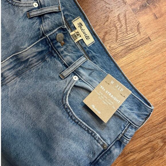 NWT Madewell The Petite '90s Straight Jean Revoir Wash Size 31P - Picture 6 of 10
